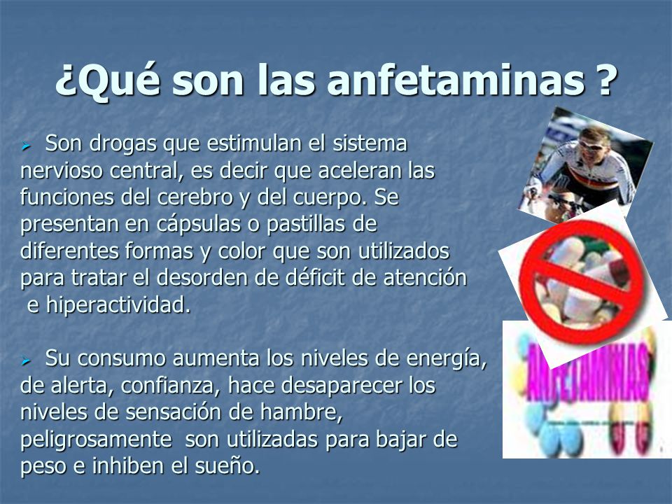 La anfetamina para bajar de peso